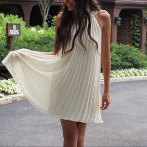 Juniors Elegant Rhinestoned Neck Dress